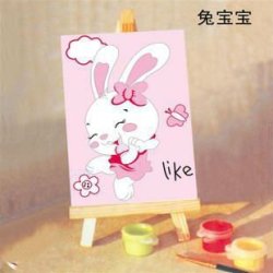 Großhandel malen nach zahlen Kind mini leinwand Ölgemälde mit staffelei 10*15cm