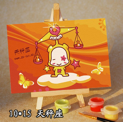 mini size with easel - painting by numbers for kid's use