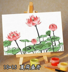 Del cabrito de set pintura de la lona pintura por los números 10 * 15 cm foto de la flor paing kit
