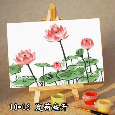 Del cabrito de set pintura de la lona pintura por los números 10 * 15 cm foto de la flor paing kit