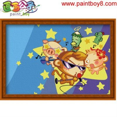 Best price Diy oil painting by numbers C014 cartoon design painting on canvas