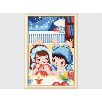 Excellent Canvas Handmade coloring by numbers cartoon design 20*30cm