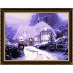 Excelente de la lona hechos a mano para colorear por números de la nieve imagen pintura por número