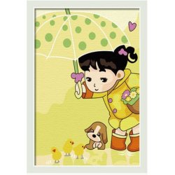 Malen nach zahlen 20*30cm kleines Mädchen und hund malerei