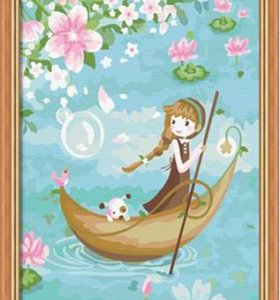 C050 children acrylinc painting on canvas wholesales painting with numbers
