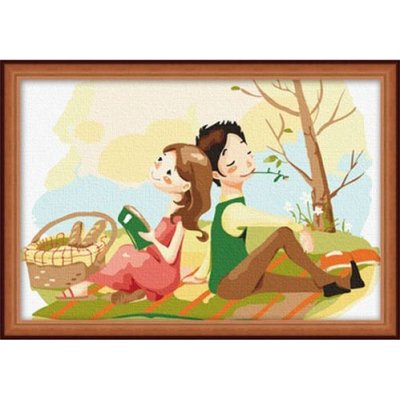 wholesales diy painting by numbers hot selling canvas oil painting cartoon photo painting