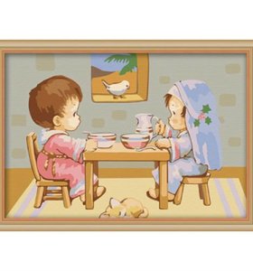 C007 happy time for dinner design oil painting by numbers