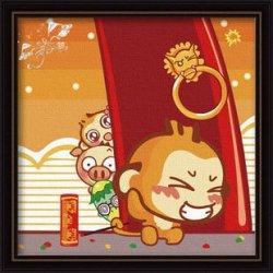 Cuadro animal paing en la lona de la fábrica de yiwu juegos de pintura para pintura