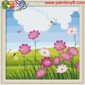 Großhandel diy malen blumen-design malerei auf leinwand heißer verkauf handwerk geschenk färbung von Zahlen