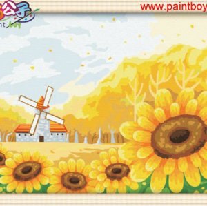 wholesales diy oil painting by numbers sunflower painting by number flower picture painting