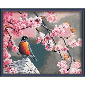 vogel und blume fotodesign malerei auf leinwand großhandel diy Öl malen nach zahlen