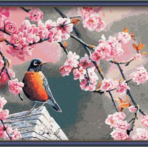 bird and flower photo design painting on canvas wholesales diy oil painting by numbers