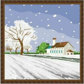 Landschaftsmalerei von Zahlen- en71-3- astmd- 4236 acrylfarbe- Lack Junge 30*30cm