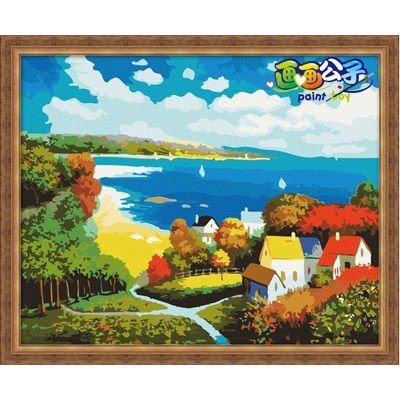 landcape canvas painting Best price diy oil painting by numbers yiwu factory