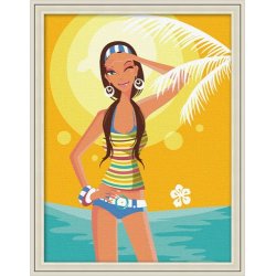 Sun und Mädchen - Diy Ölgemälde durch Zahlen