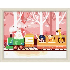 besten preis diy Öl malen nach zahlen f039 glücklich zug design yiwu fabrik jia cai tian yan malerei auf leinwand