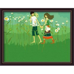 Diy pintura de aceite por números para los niños, Pintura al óleo principiante kit, Arte pintura al óleo fijó