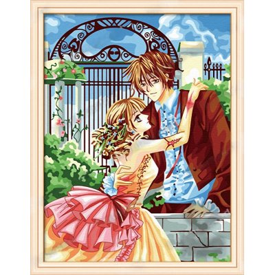 Diy oil Paint by numbers E103 little girl and boy photo design painting on canvas