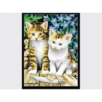 Diy oil painting by numbers cat picture design painting kit