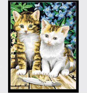 Diy oil painting by numbers cat picture design painting kit