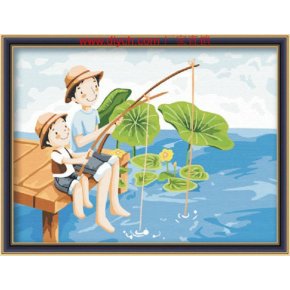 großhandel malen mit Zahlen e002 Vater und Sohn design malerei auf leinwand yiwu jia cai tian yian großhandel