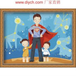 Ventas al por mayor pintura por números de la familia pintura en la lona