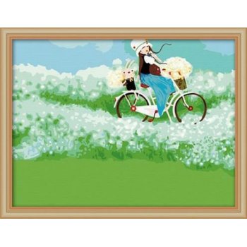 wholesales diy oil painting with numbers cartoon beautiful girl painting