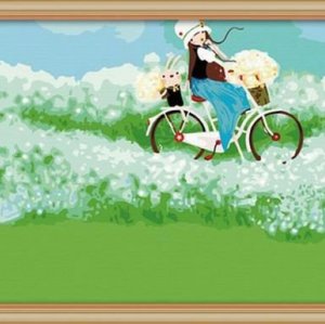 wholesales diy oil painting with numbers cartoon beautiful girl painting
