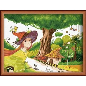 e002 magic girl design leinwand Öl malerei zusammen handmaded gemälde