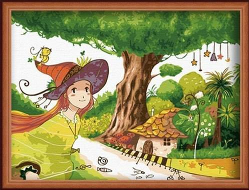 E002 magic girl design canvas oil paintig handmaded paintings
