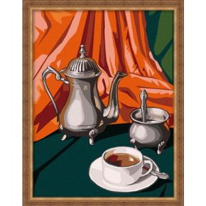 großhandel diy malerei mit Zahlen e065 stillleben kaffeekanne und tasse gemälde auf leinwand malen Junge jia cai tian yan