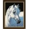 E082 white horse design animal picture diy handmaded painting by numbers on canvas
