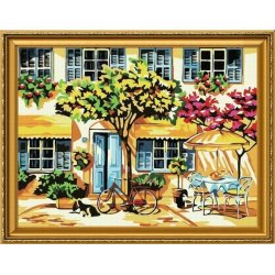 Jardín pintura de paisaje en la lona ventas al por mayor de diy pintura al óleo por números