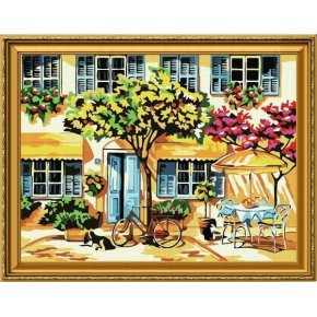 Jardín pintura de paisaje en la lona ventas al por mayor de diy pintura al óleo por números