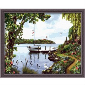 Ventas al por mayor de la naturaleza paisaje pintura al óleo por números para colorear por números diy pintura al óleo