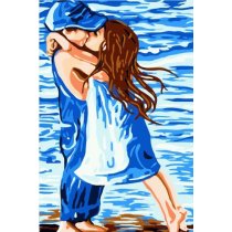 wholesales diy paint factory diy canvas painting little boy and girl design painting by numbers