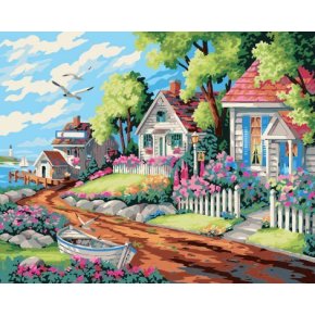 Ventas al por mayor de la fábrica pintura al óleo del paisaje para colorear por números pintura por números diy pintura al óleo