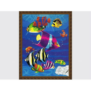E052 fish design seascape canvas oil painting wholesales painting with numbers