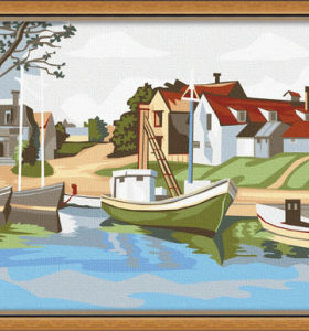 Dorf Bild diy Ölbild von Zahlen- en71-3- astmd- 4236 acrylfarbe- Lack Junge 30*40cm