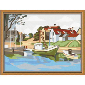 Village picture pintura al óleo de diy por números - EN71-3 - ASTMD-4236 de acrílico pintura - pintura 30 * 40 cm