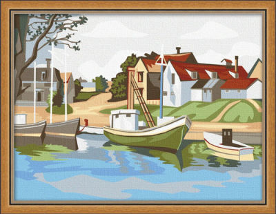 village picture diy oil painting by numbers - EN71-3 - ASTMD-4236 acrylic paint - paint boy 30*40cm