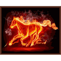 2.5cm thickness wooden frame running horse canvas painting kits