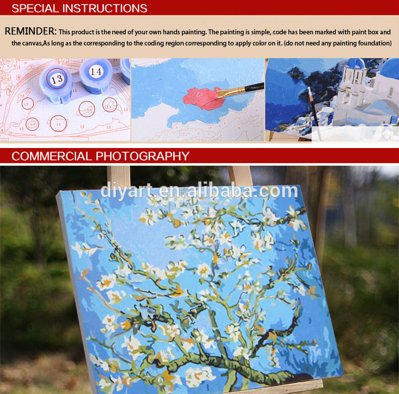 Yiwu factory DIY digital oil canvas paintings