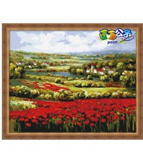 flower landscape oil painting by numbers Painting for kids