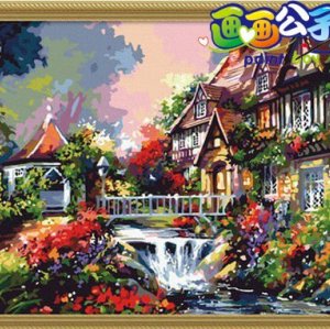 garden landscape oil painting on canvas diy art set factory new design Painting for kids