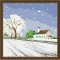 Painting for kids 40*40cm snow landscape diy oil painting by numbers