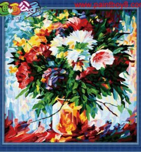 Best price Diy oil paint by numbers F009 acrylic painting with flower design