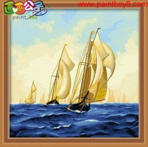 Best price Diy oil painting by numbers F015 seascape acrylinc painting on canvas