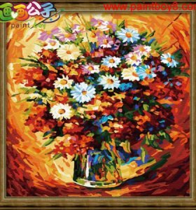 2015 factory flower pictures adstrract oil painting home deco art set fiy kit