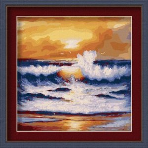 Diy digital oil painting F024 seascape oil painting by numbers